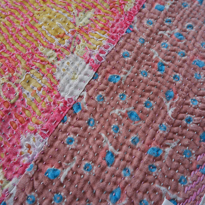 Vintage kantha kilt 멀티 매트【Blue-A】