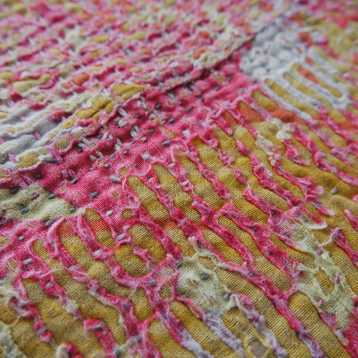 Vintage kantha kilt 멀티 매트【Blue-A】