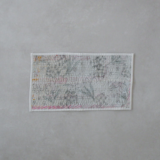 Vintage kantha kilt 멀티 매트[Blue×Green-A]