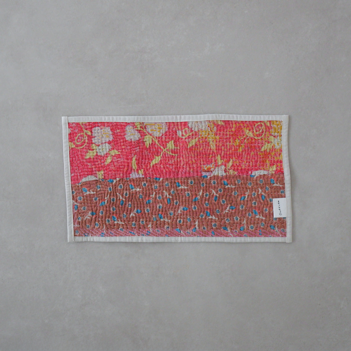 Vintage kantha kilt 멀티 매트[Blue×Green-A]