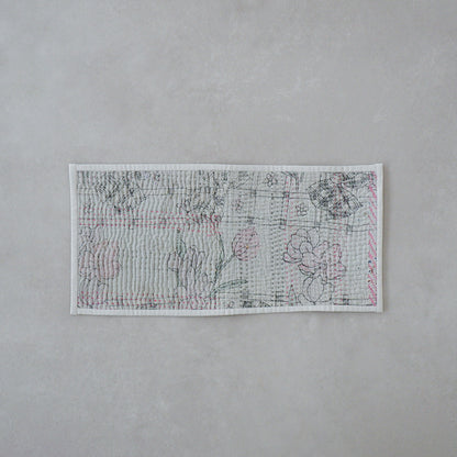 Vintage kantha kilt 멀티 매트[Blue×Green-A]