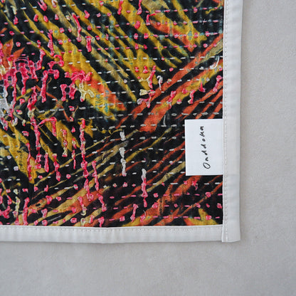 Vintage kantha kilt 멀티 매트[Blue×Green-A]