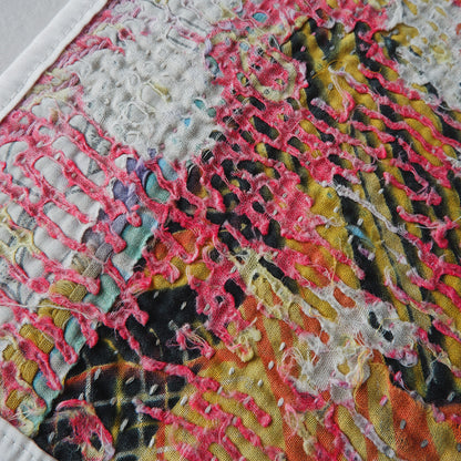 Vintage kantha kilt 멀티 매트[Blue×Green-A]