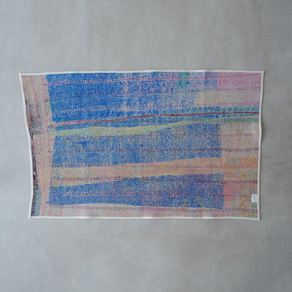 Vintage kantha quilt マルチマット【Green×Beige-A】