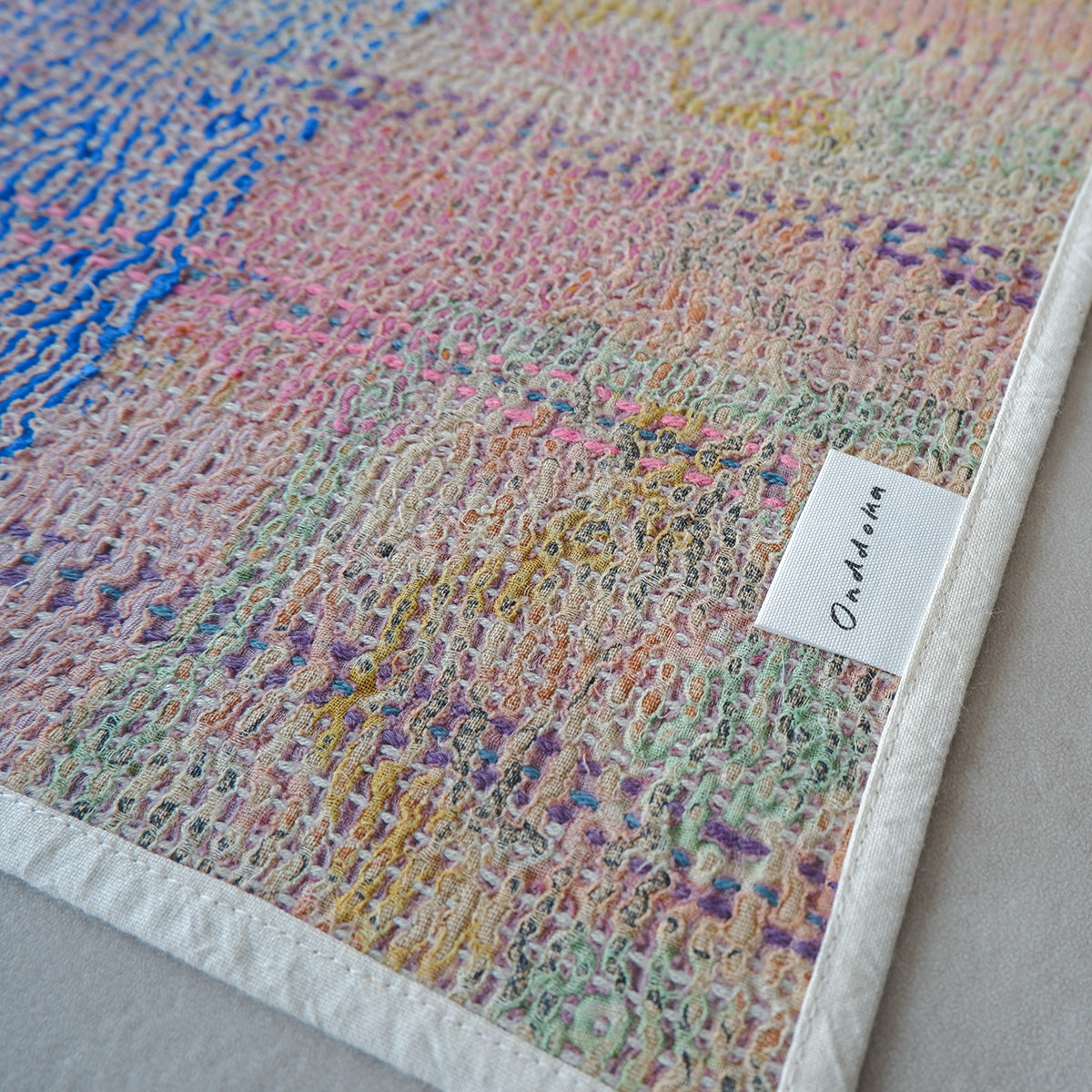 Vintage kantha quilt マルチマット【Green×Beige-A】