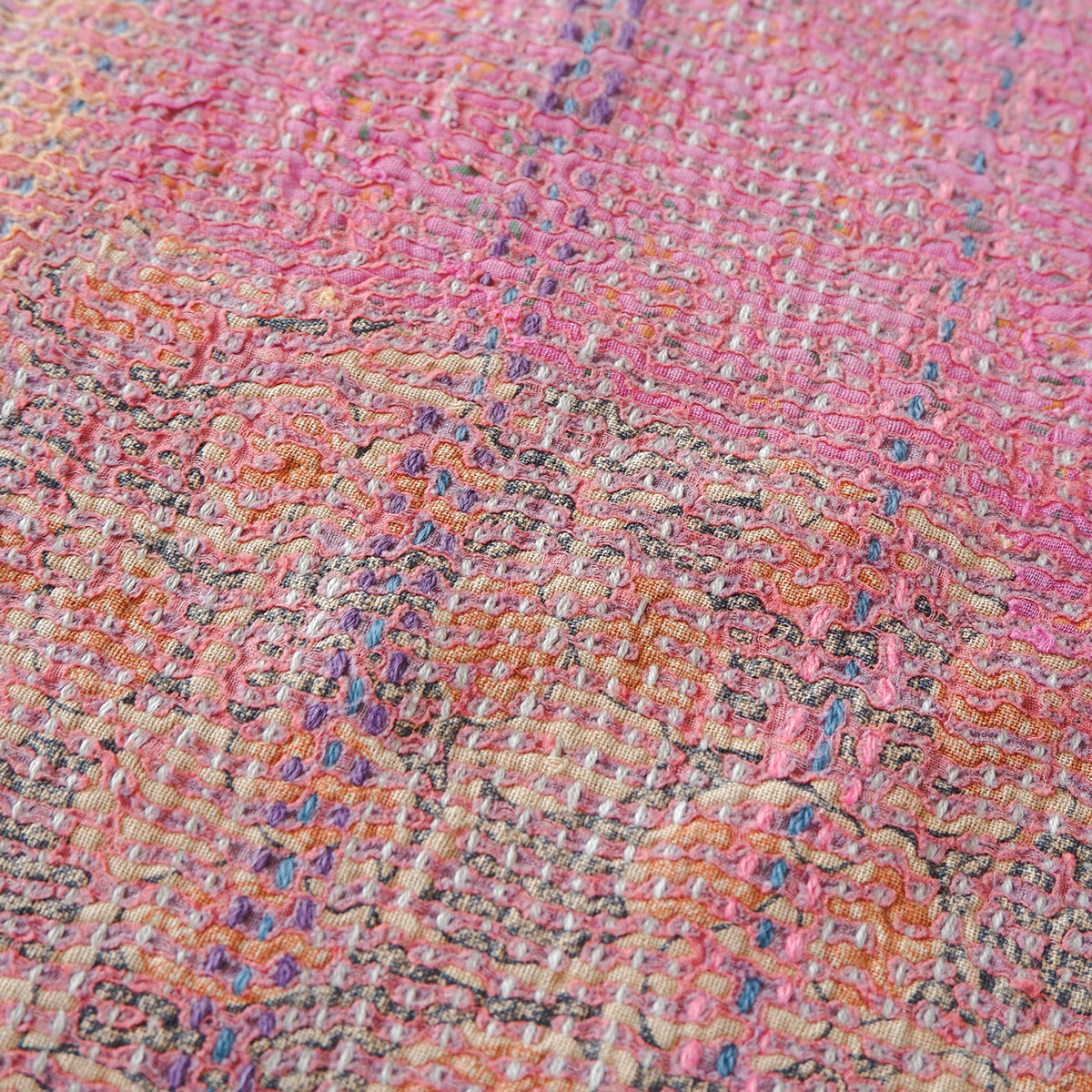 Vintage kantha quilt マルチマット【Green×Beige-B】