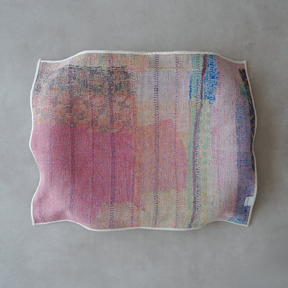 Vintage kantha quilt マルチマット【Green×Beige-B】