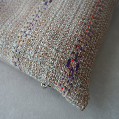 Vintage kantha quilt 猫にフィットするクッション【Beige×Blue-A】