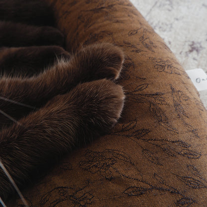 〈11/11(Tue) 발매〉Fabric bed(패브릭 베드)【Jacquard Flower/Brown】