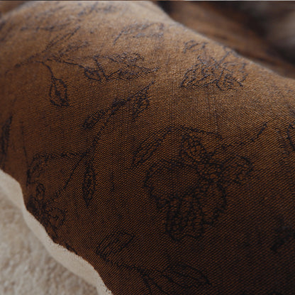 〈11/11(Tue) 발매〉Fabric bed(패브릭 베드)【Jacquard Flower/Brown】