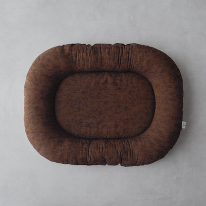 〈11/11(Tue) 발매〉Fabric bed(패브릭 베드)【Jacquard Flower/Brown】