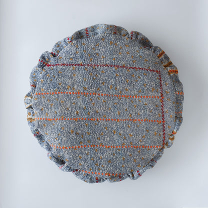 〈Vintage kantha quilt〉Pouf Cat Bed【Blue Flower-A】