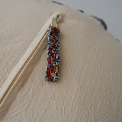 〈Vintage kantha quilt〉Pouf Cat Bed【Blue Flower-A】