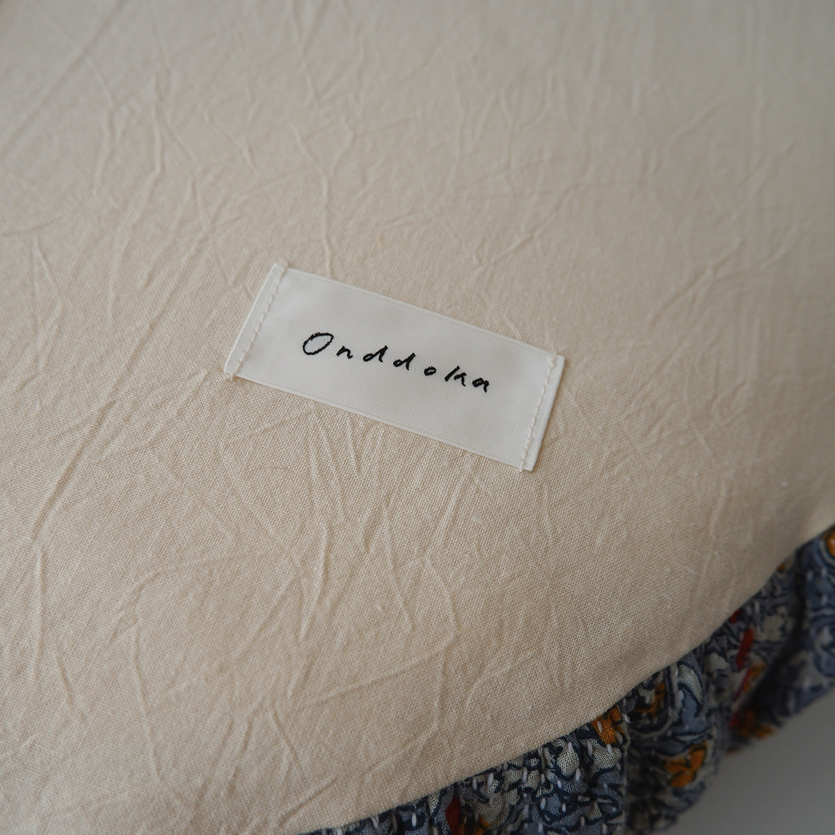 〈Vintage kantha quilt〉Pouf Cat Bed【Blue Flower-A】