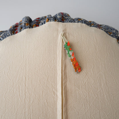 〈Vintage kantha quilt〉Pouf Cat Bed【Blue Flower-B】