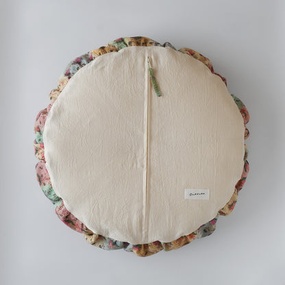 〈Vintage kantha quilt〉Pouf Cat Bed【Block Print-D】