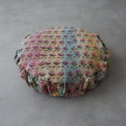 〈Vintage kantha quilt〉Pouf Cat Bed【Block Print-E】