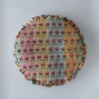 〈Vintage kantha quilt〉Pouf Cat Bed【Block Print-F】