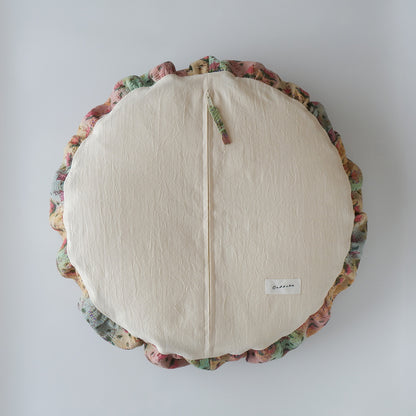 〈Vintage kantha quilt〉Pouf Cat Bed【Block Print-F】