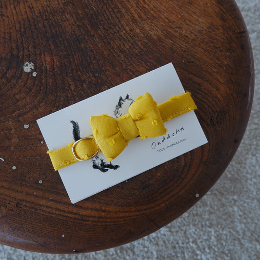 Cat-friendly cotton collar/ribbon [Dot mignon/marigold] 
