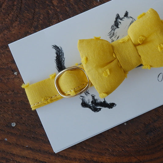 Cat-friendly cotton collar/ribbon [Dot mignon/marigold] 
