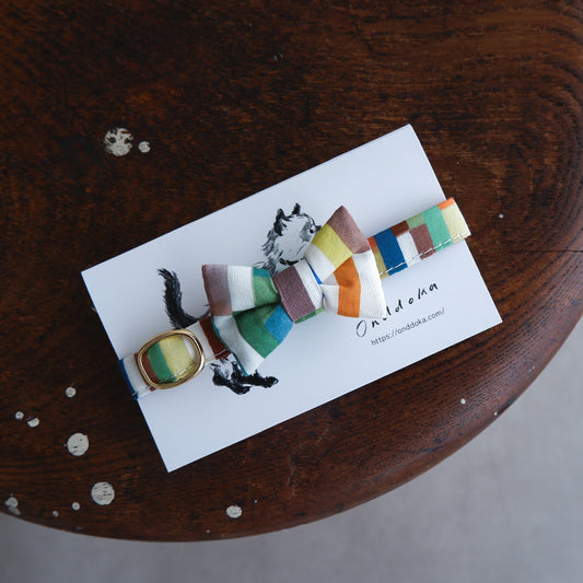 猫にやさしいコットン首輪/リボン【Liberty/Maksimus OR】