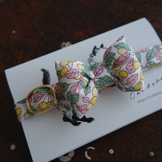 猫にやさしいコットン首輪/リボン【Liberty/Colleen's orchard PI】