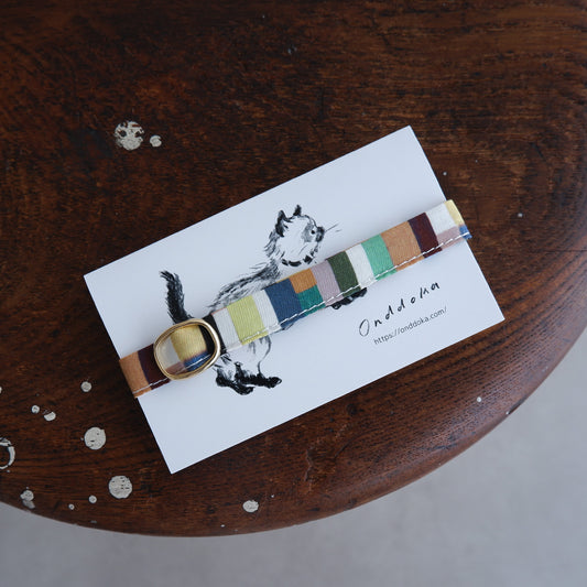 猫にやさしいコットン首輪/リボンなし【Liberty/Maksimus OR】