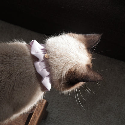 猫にやさしいコットン首輪/フリル【Leaf】