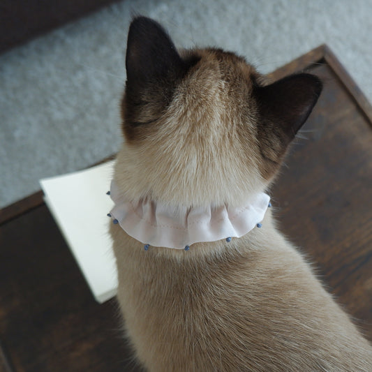 French knot embroidered ruffle collar [pink] 