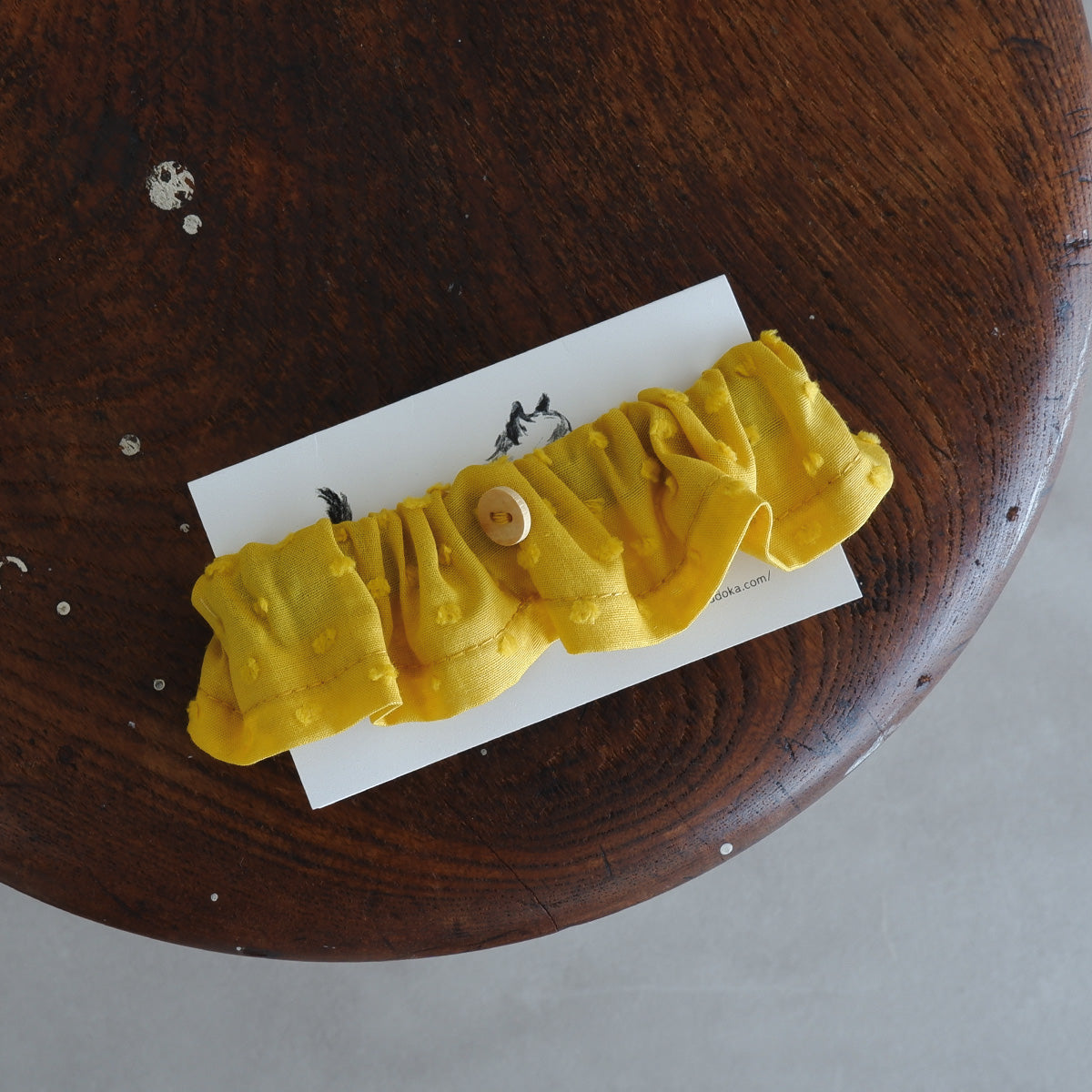 Cat-friendly cotton collar/ruffle [polka dot mignon/marigold] 