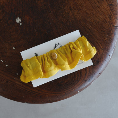 Cat-friendly cotton collar/ruffle [polka dot mignon/marigold] 