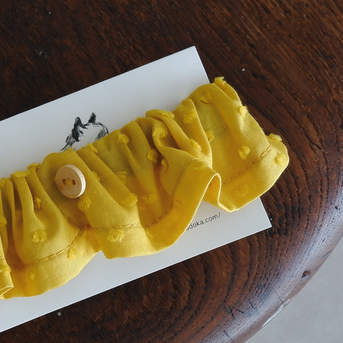 Cat-friendly cotton collar/ruffle [polka dot mignon/marigold] 