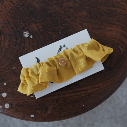Cat-friendly cotton collar/ruffle [polka dot mignon/marigold] 