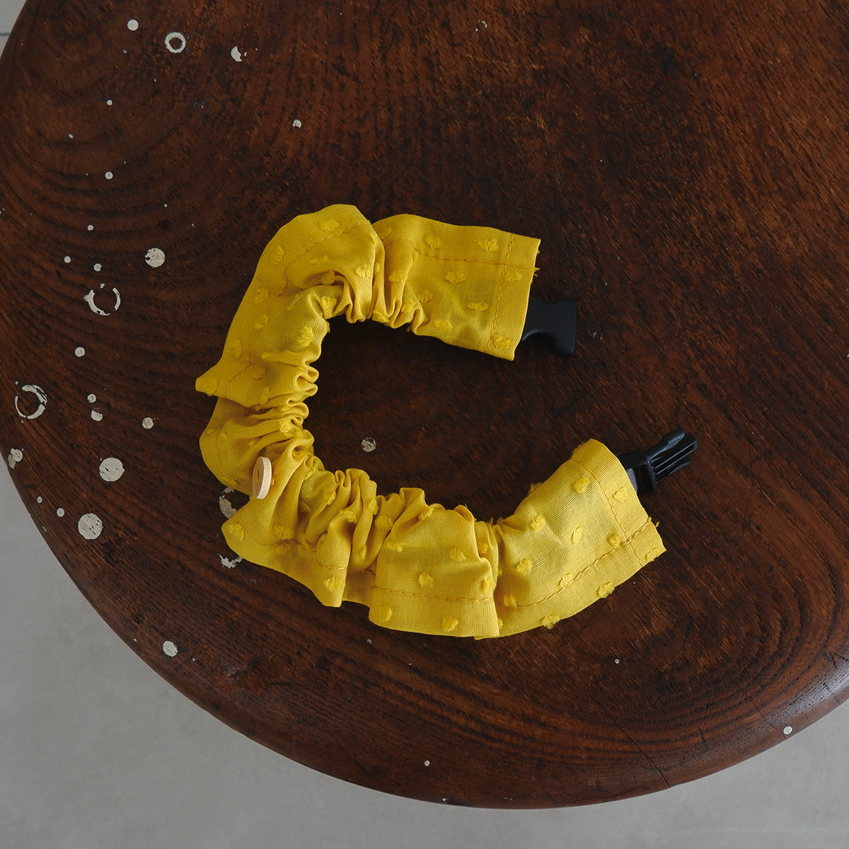 Cat-friendly cotton collar/ruffle [polka dot mignon/marigold] 