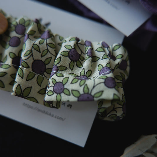 猫にやさしいコットン首輪/フリル【Liberty/Clementine】