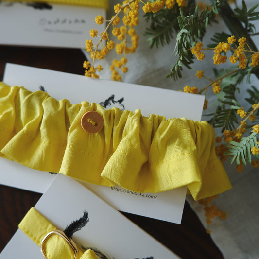 猫にやさしいコットン首輪/フリル【Mimosa】