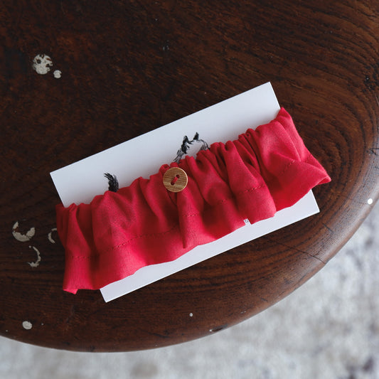 猫にやさしいコットン首輪/フリル【Red】