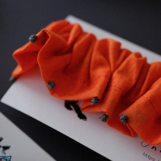 フレンチノット刺繍のフリル首輪【Orange/MW】