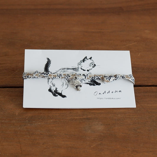 Cat-friendly cotton collar/choker [Beige flower] 