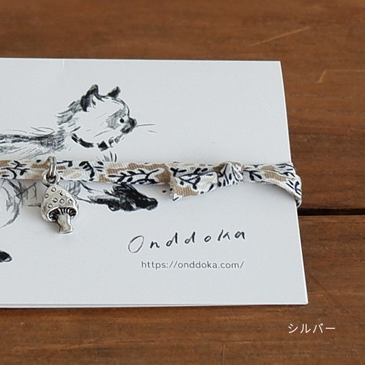Cat-friendly cotton collar/choker [Beige flower] 