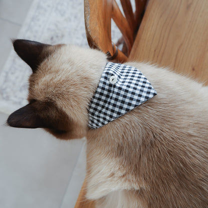 猫にやさしいスタイカラー【ギンガム/Black】
