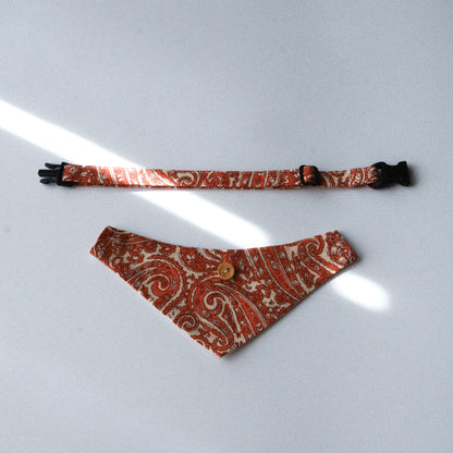 猫にやさしいスタイカラー【Paisley scarf/OR】