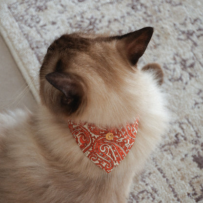 猫にやさしいスタイカラー【Paisley scarf/OR】