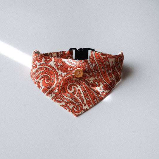 猫にやさしいスタイカラー【Paisley scarf/OR】