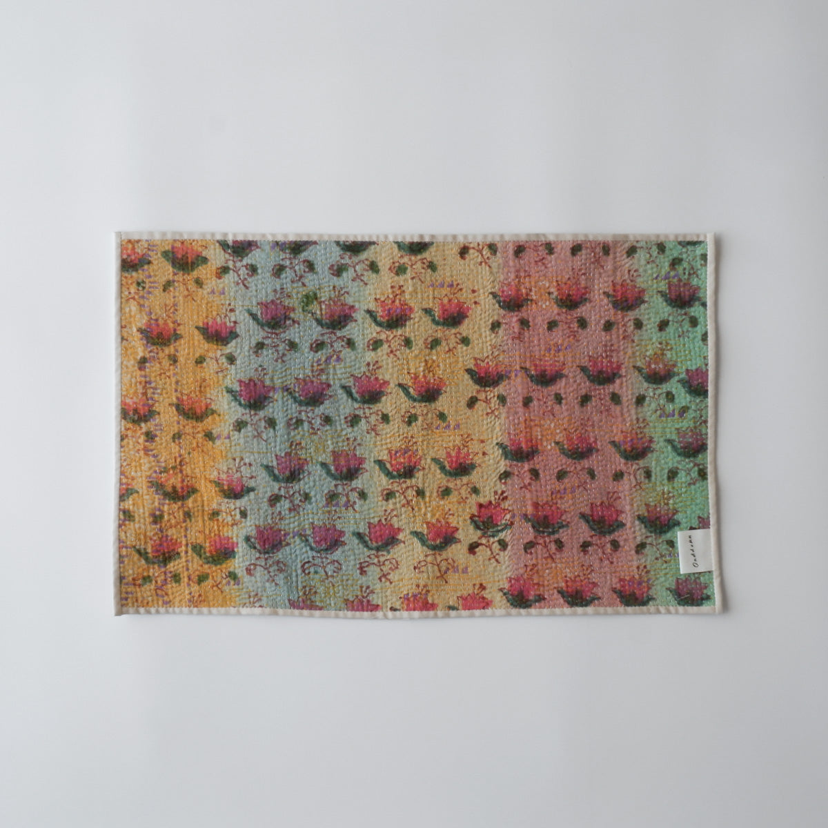 〈Vintage kantha quilt〉フードマット【Block Print-A】