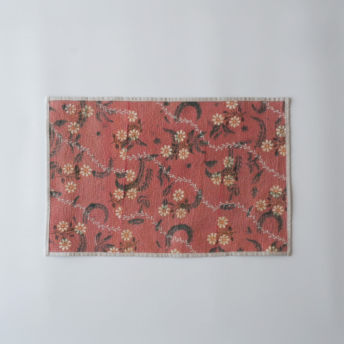 〈Vintage kantha quilt〉フードマット【Block Print-A】