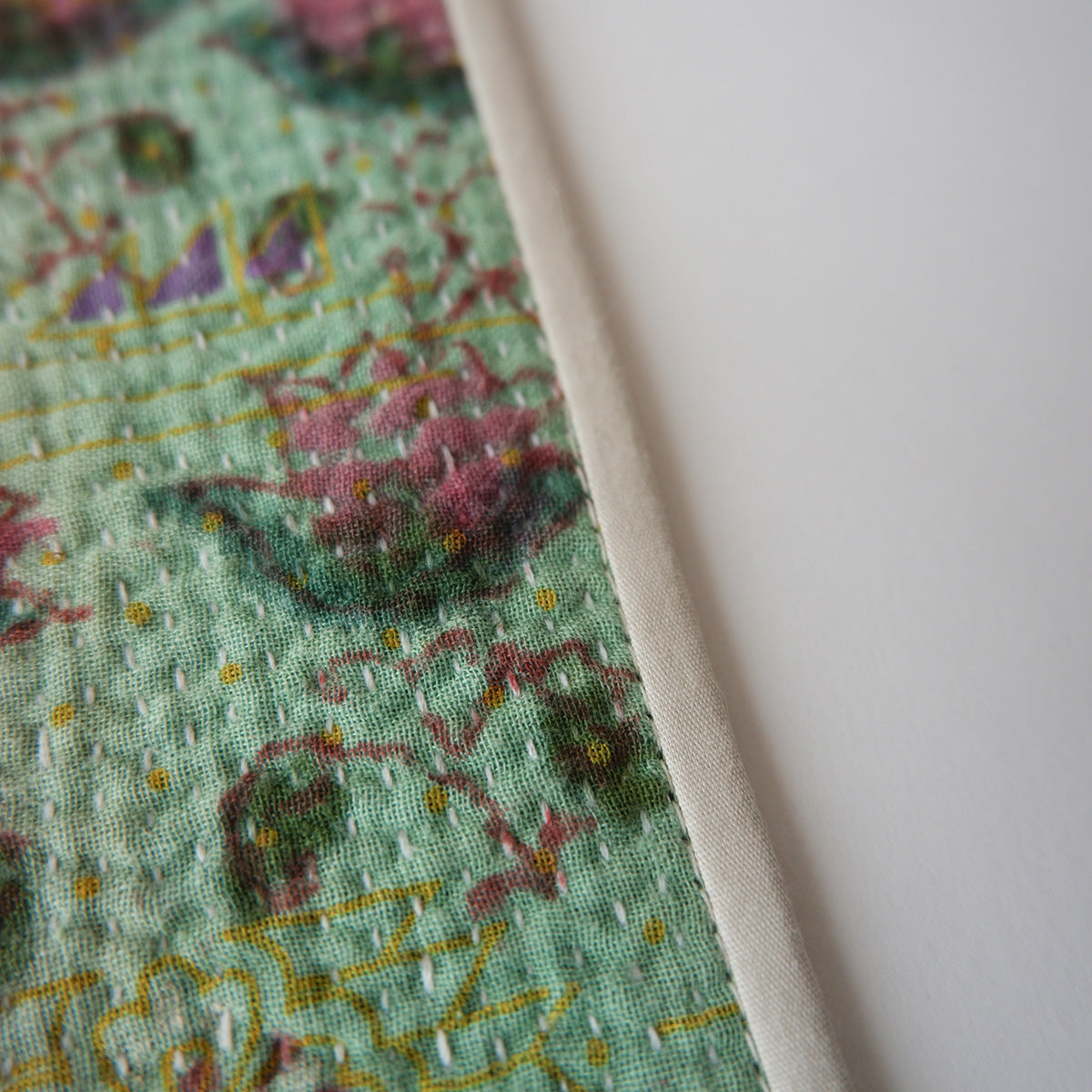 〈Vintage kantha quilt〉フードマット【Block Print-A】