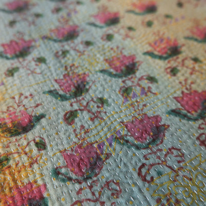 〈Vintage kantha quilt〉フードマット【Block Print-A】