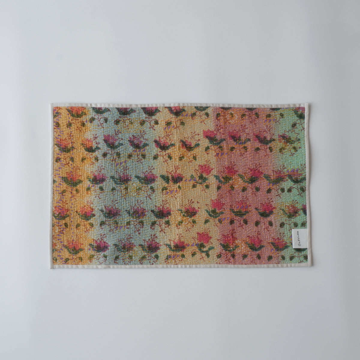 〈Vintage kantha quilt〉フードマット【Block Print-B】